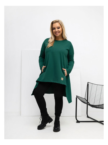 Туника с големи размери в тъмнозелено