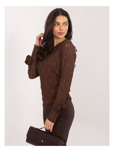 Кафява блуза с шарки