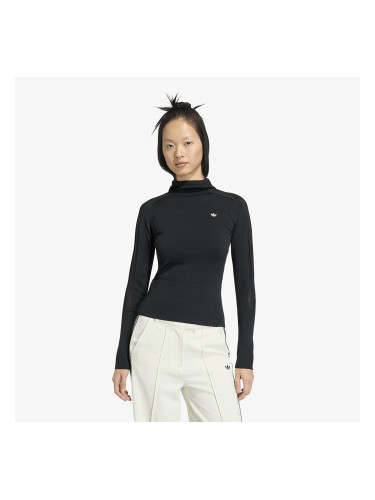 Тениска adidas Knitted Hooded Long Sleeve Black L