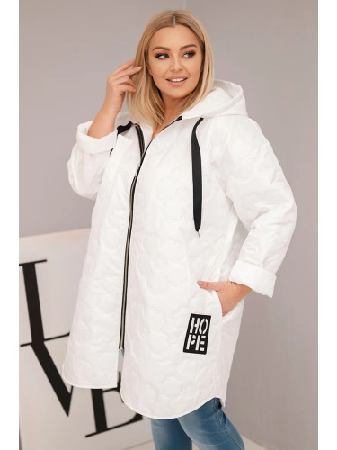 Дамско ватирано яке с качулка, големи размери Kesi Włoski