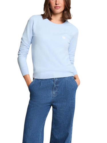 Светлосин едноцветен пуловер Morgan De Toi