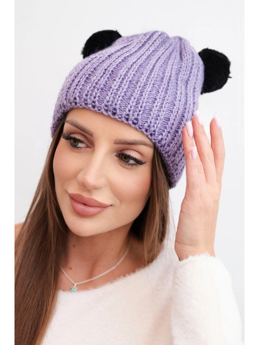 Дамска зимна шапка с помпони Kesi K433 лилава
