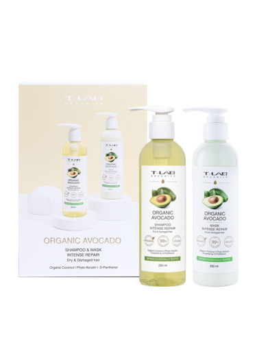 Комплект за интензивно възстановяване на косата с авокадо | T-Lab Organics