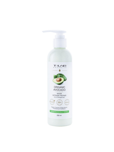 Маска за коса с авокадо за интензивно възстановяване | T-LAB Organic Avocado