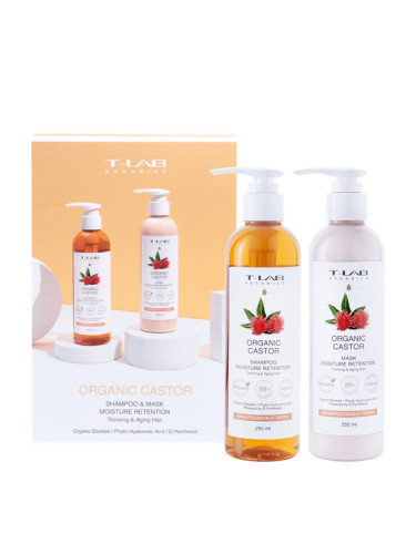 Комплект за хидратация на косата с рициново масло |  T-LAB Organic Castor