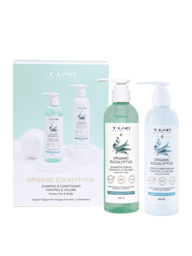 Комплект за мазна коса и скалп с евкалипт |  T-LAB Organic Eucalyptus Sebum Control 