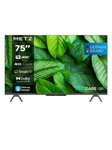 METZ Телевизор 75" UHD LED SMART TV, 4K, Google TV, Frameless