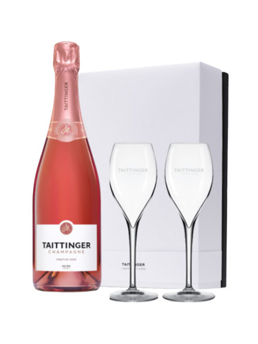 Шампанско Тетанже Престиж Розе Брут NV Парадокс кутия с две чаши