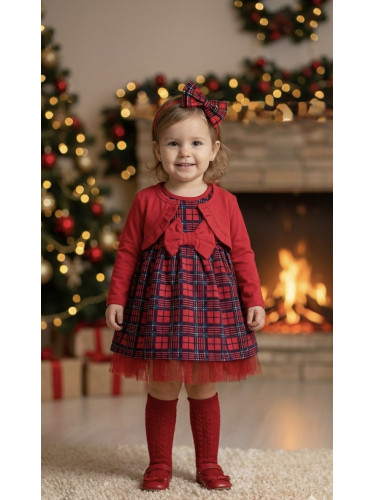 Детска рокля Карена за момиче и болеро в червено 