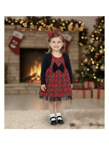 Детска рокля за момиче и болеро в тъмносиньо Карена