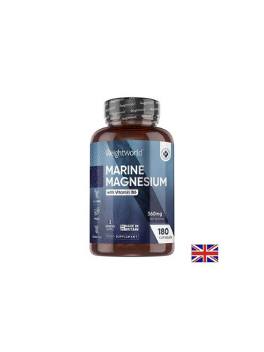 Морски магнезий 180 mg + Витамин B6 Мускулна функция 180 капсули