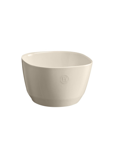 Квадратна керамична купа за салата EMILE HENRY Salad Bowl M - 22 х 22 см - екрю