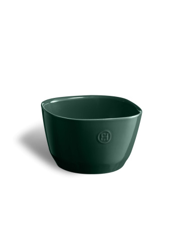 Квадратна керамична купа за салата EMILE HENRY Salad Bowl S - 19 х 19 см - цвят зелен кедър