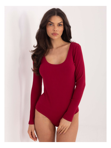 Бордо боди с дълъг ръкав