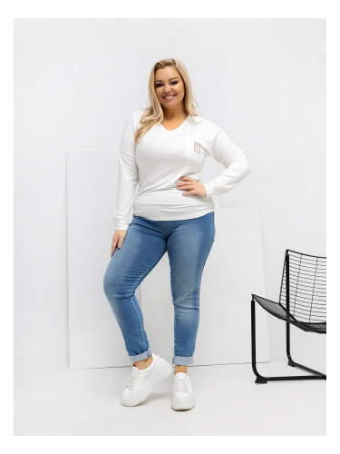 Блуза с дълъг ръкав в голям размер