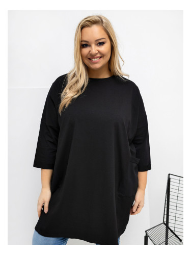 Черна блуза с големи размери