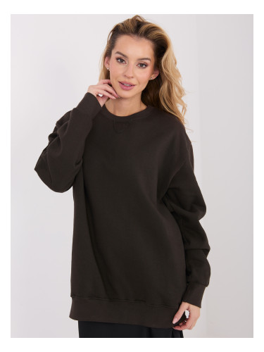 Дамски тъмнокафяв суитшърт