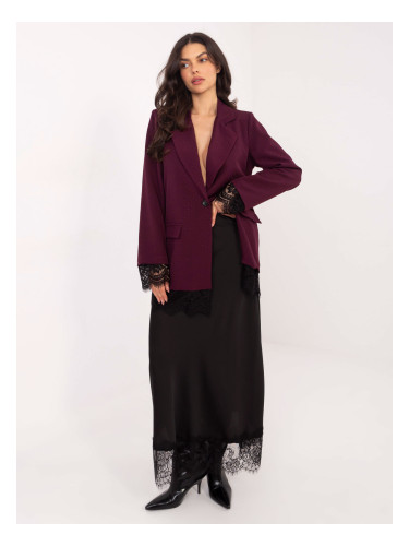 Дамско тъмночервено сако с дантела