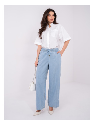 Светлосини панталони с еластична талия