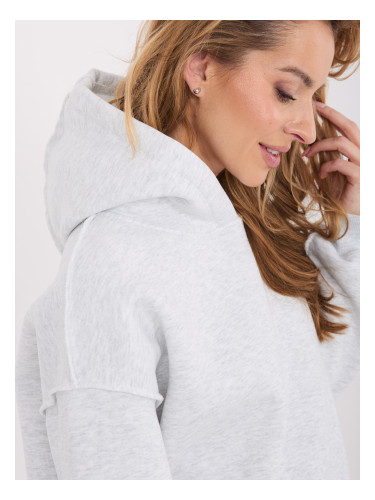 Светлосив суичър с качулка