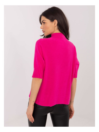 Розов пуловер с къс ръкав