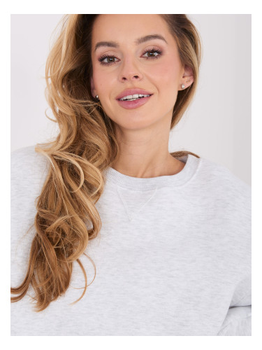 Светлосив суитшърт без качулка