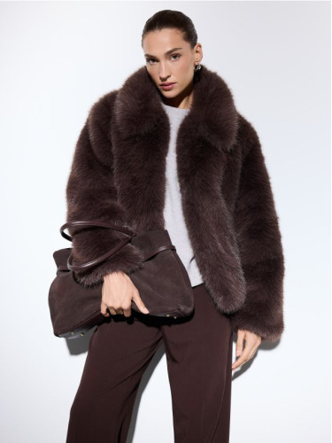 Mohito - Палто от изкуствена кожа - тъмно кафяво