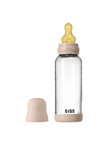 BIBS Baby Glass Bottle Round Latex шише против колики Blush 240 мл.