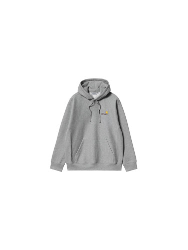 Carhartt WIP Hooded American Script Sweat Grey Heather Мъже - Суитшърти и блузи с качулка Carhartt WIP - Сив - I028279_V6_XX-M - Size: M
