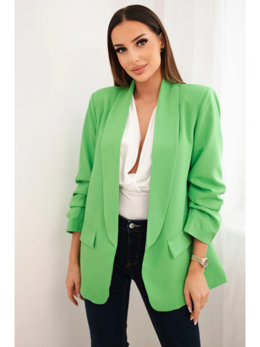 Kesi Włoski Elegant lapel blazer neon green