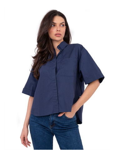 Дамска риза в тъмносиньо