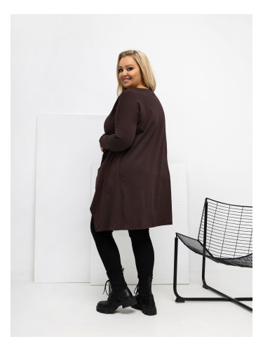 Тъмнокафява блуза с големи размери