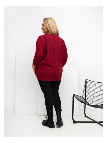 Суитшърт с големи размери в бордо