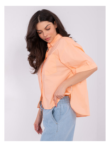 Прасковена блуза с къс ръкав