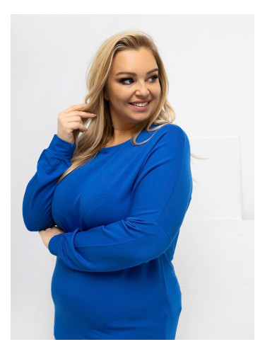 Синя блуза с големи размери