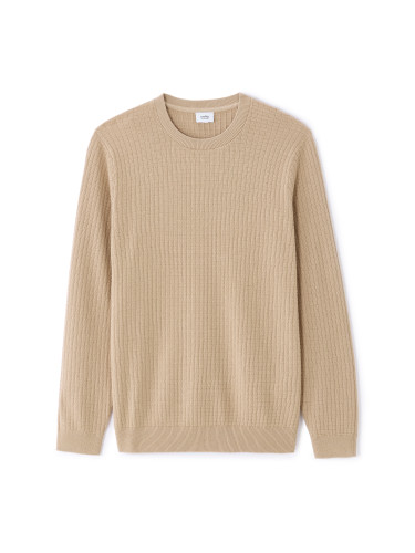 Бежов памучен пуловер