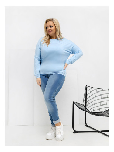 Светлосин суитшърт с големи размери