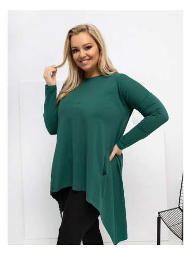 Асиметрична туника в тъмнозелено