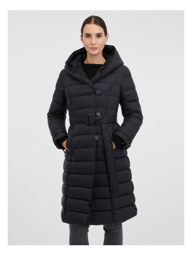 Дамско черно ватирано палто ORSAY