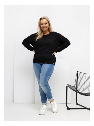 Черна блуза с големи размери