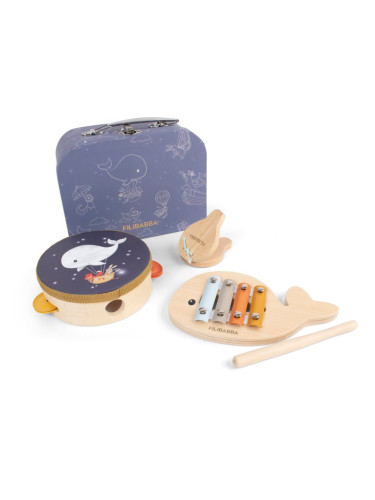 FILIBABBA Play Set My First Wooden Toy Instruments музикална играчка за деца 3 бр.