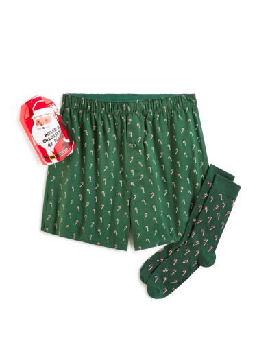 Коледен подаръчен комплект боксерки и чорапи