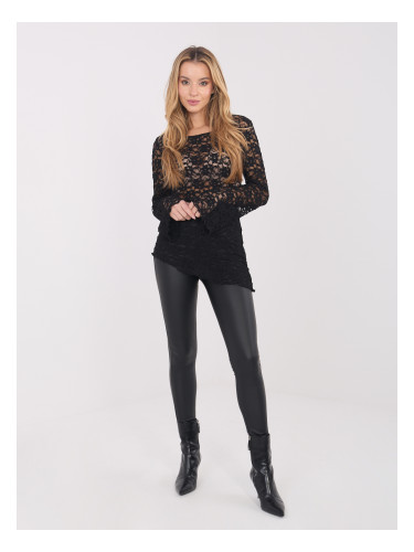 Черна дантелена блуза