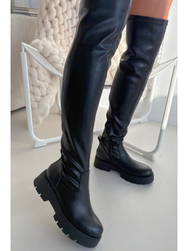 Боти над коляното с кристали Rivessa