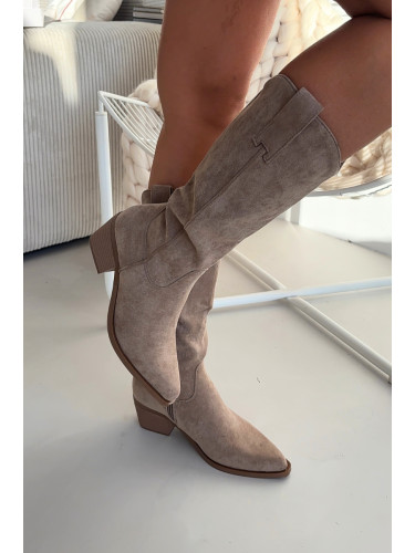 Дамски каубойски ботуши Jazelle в цвят каки