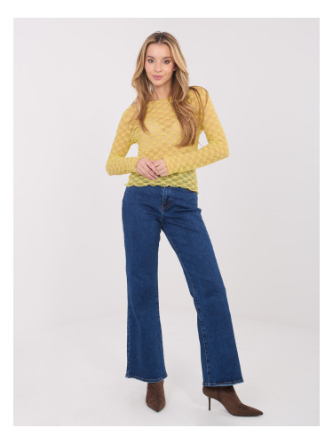 Блуза с дълъг ръкав в цвят лайм