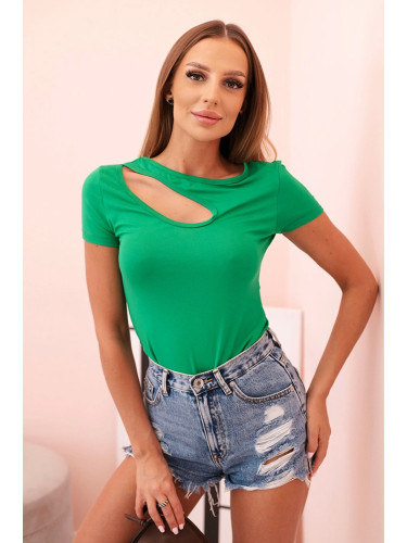 Kesi Women's cotton body with a V-neck and gathering fango