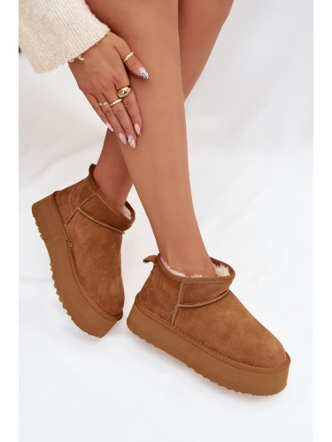 Дамски снежни ботуши от естествен велур