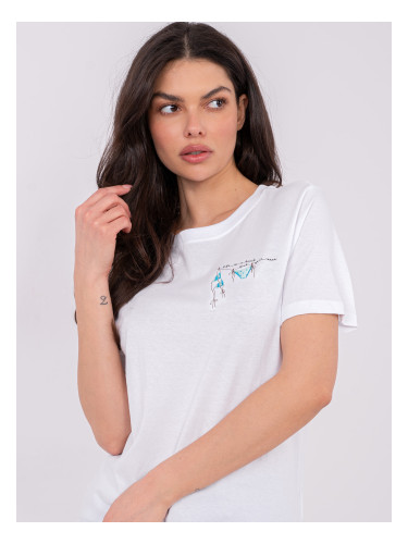 Бяла дамска тениска с къс ръкав