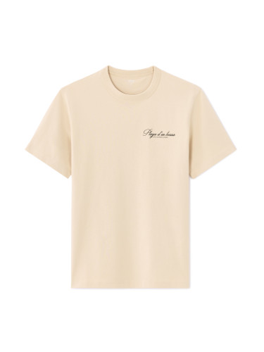 Бежова унисекс тениска